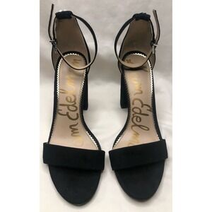 Sam Edelman Yaro Block Heel Sandal Black Suede Size 8